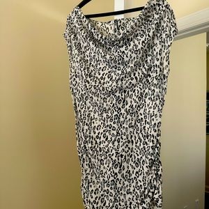 Cowl neck animal print